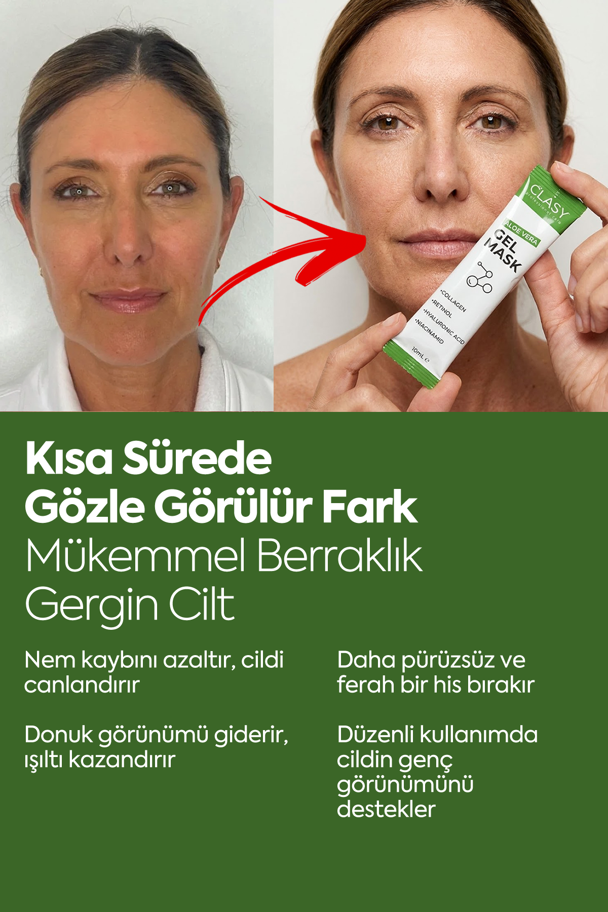 Aloe Vera Gel Mask - Gençleştirici Jel Maske - 20 Şaset